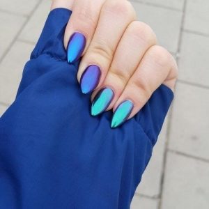 Blue and Purple Duochrome Nails