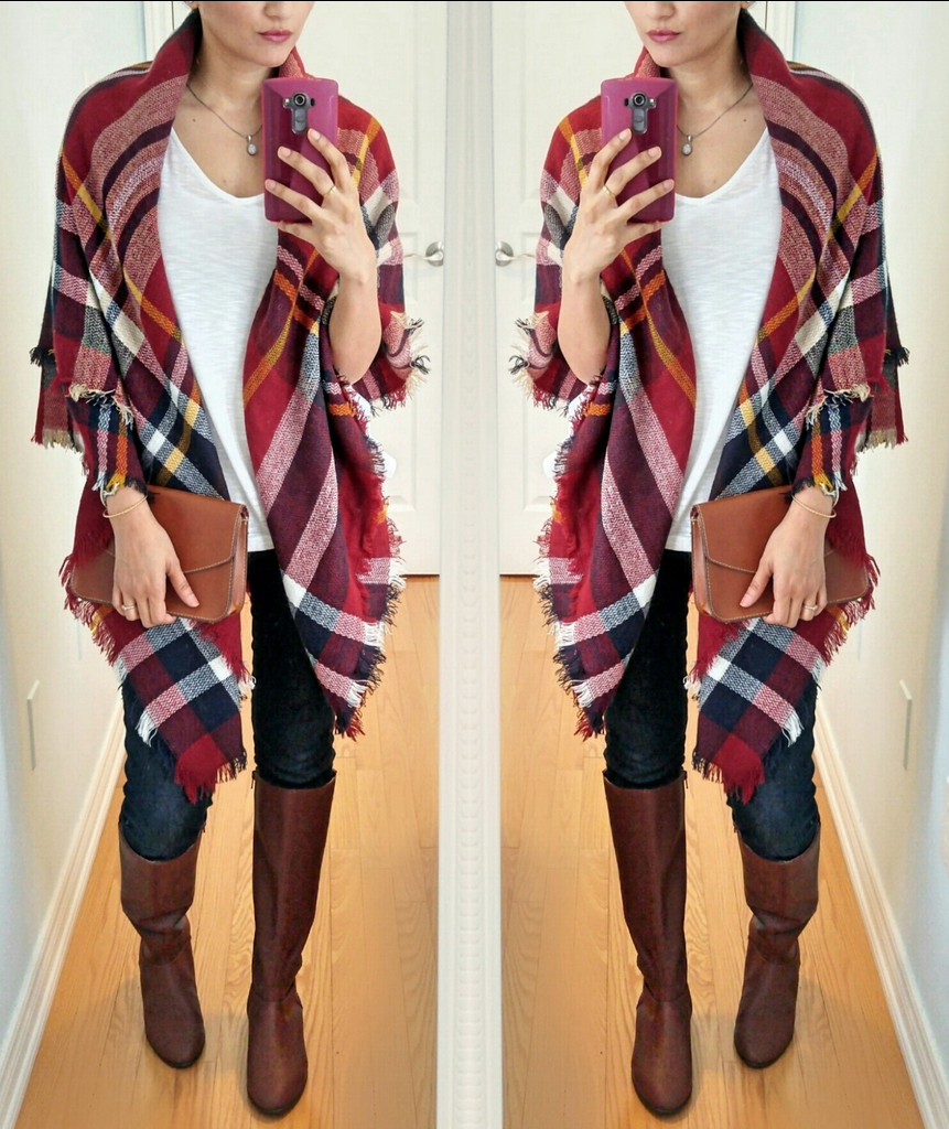 Blanket Scarf Worn as a Shirt. Best Way to Tie a Blanket Scarf