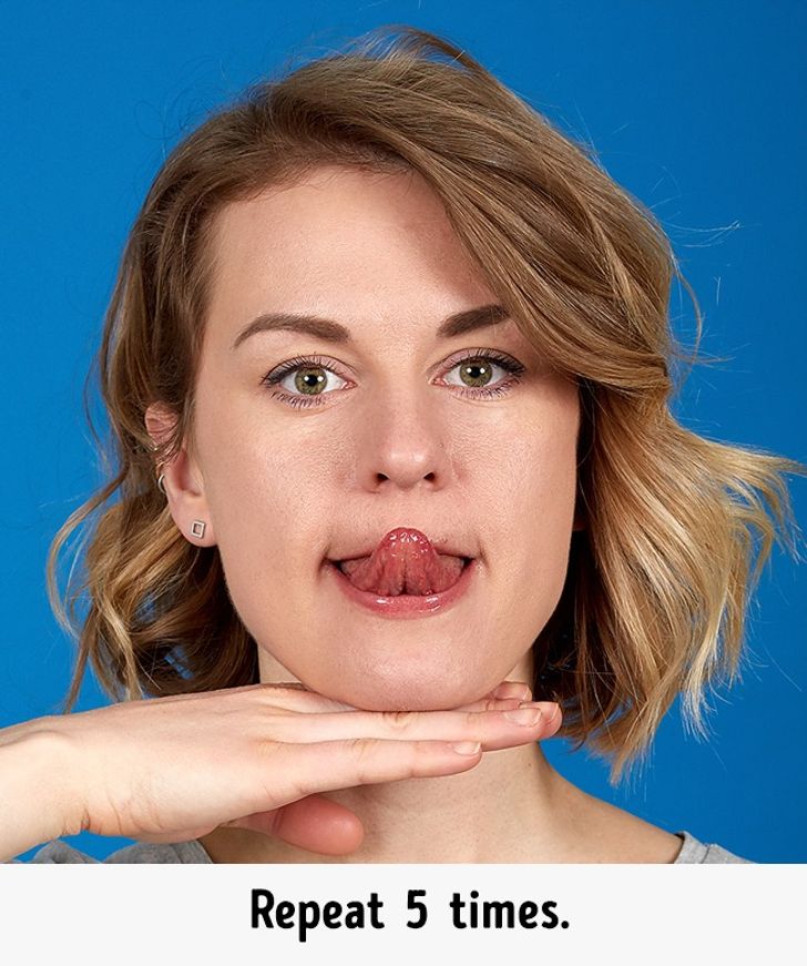Stress Your Tongue. Get Rid of Double Chin Exercises