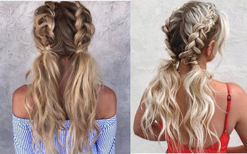 Double Low Ponytail Hairstyles